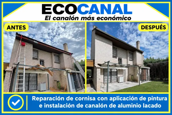 Ejemplo de trabajo de canalones, cubiertas, pérgolas e impermeabilización ejecutado por Cubiertas Ecocanal